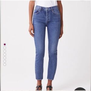 AGOLDE Riley High Rise Straight Crop in Transfer Wash